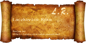 Laczkovics Réka névjegykártya