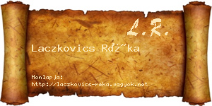 Laczkovics Réka névjegykártya